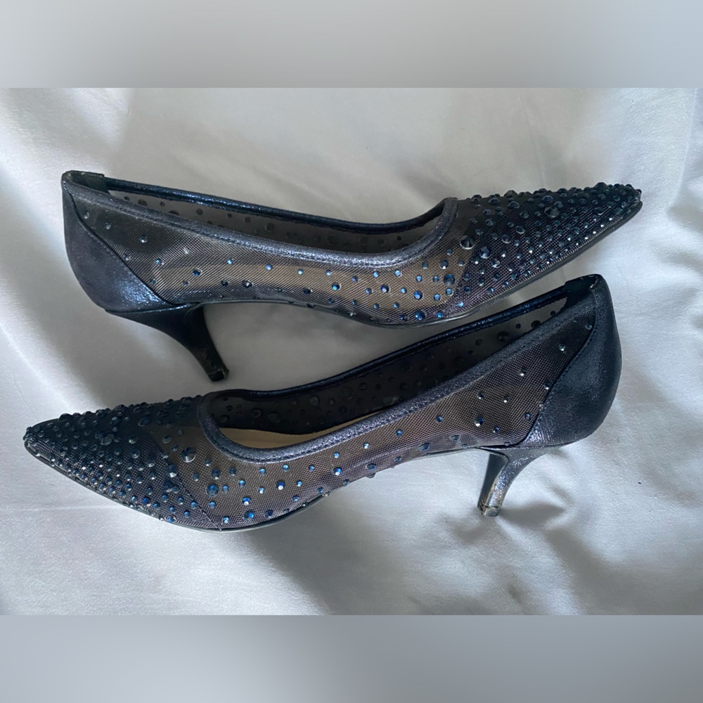 Navy Blue Lady Couture Pointed Toe Heel, Size 39